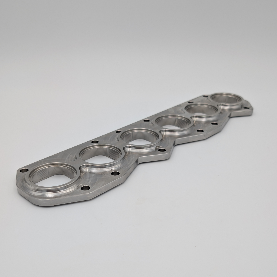 VR6 3.6L exhaust manifold flange (big port) angled view top side